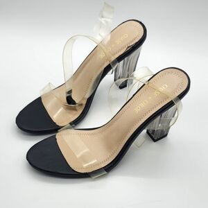 Chase + Chloe Black and Transparent Heels